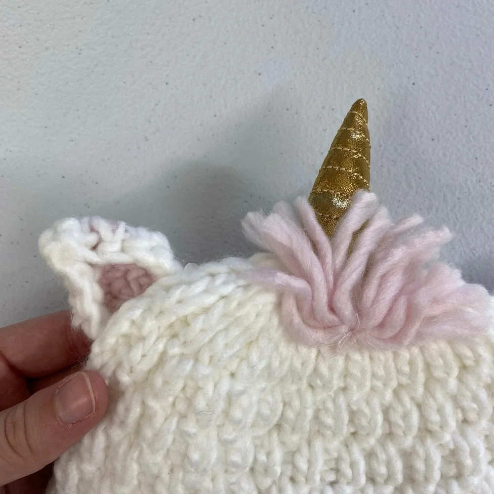 Cloud Island baby‎ white pink crocheted soft unicorn matching set costume outfit